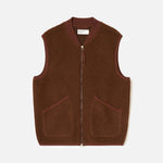 UNIVERSAL WORKS Zip Waistcoat in Cacao