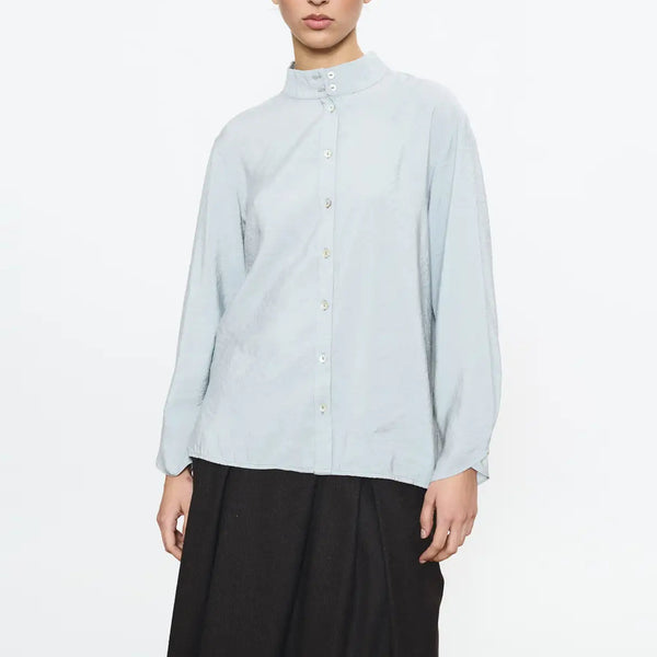 BEATRIZ FUREST Dua High Neck Blouse in Light Grey