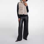 RINO & PELLE May Short Faux Fur Gilet in Birch