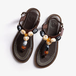 PENELOPE CHILVERS Kala Leather Sandals in Bitter Chocolate