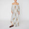 STELLA NOVA Loose Maxi Dress with Drop Shoulders in Creme Multicolour Flowers