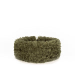 HELEN MOORE Faux Sheepskin Huff Headband in Forest Green