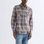 WRANGLER Western Check Shirt in Soft Brown