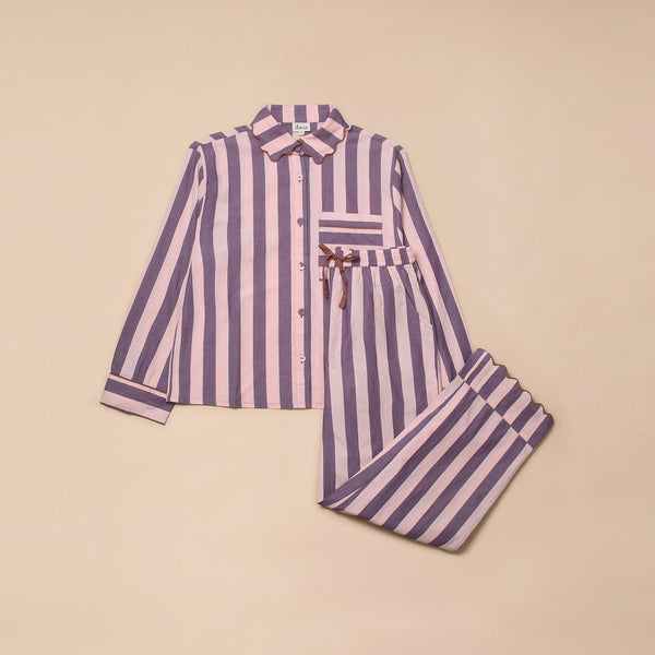 TBCO. Cotton Pyjamas in Pink/Purple Stripe