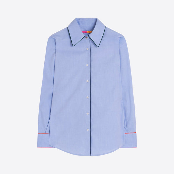 VILAGALLO Contrast Trim Shirt in Blue