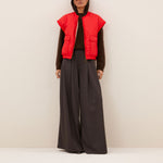 BY-BAR Gio Oversized Reversible Gilet in Poppy Red