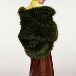 ESSENTIEL ANTWERP Kastanje Faux Fur Coat in Forest Green