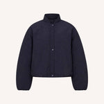 BY-BAR Bodie Metallic Bomber Jacket in Dark Navy