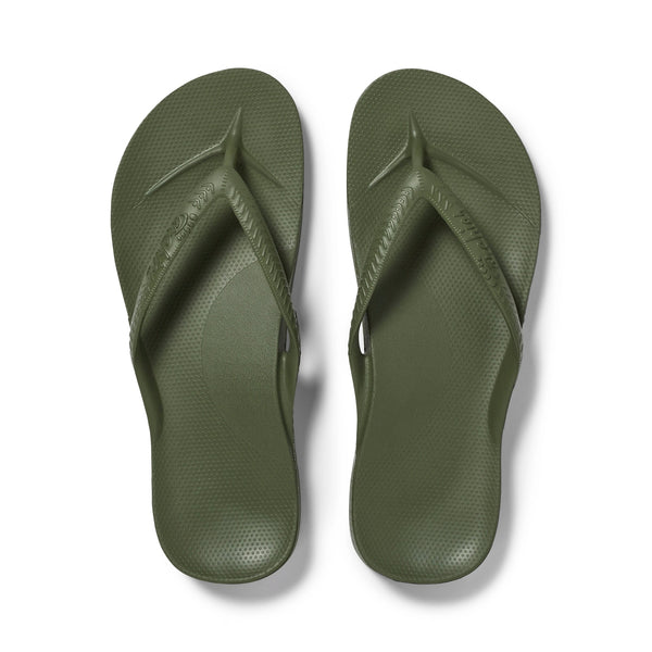 ARCHIES Arch Support Flip Flops in Olive