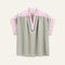 ORFEO Nah Short Sleeve Blouse in Pink Check