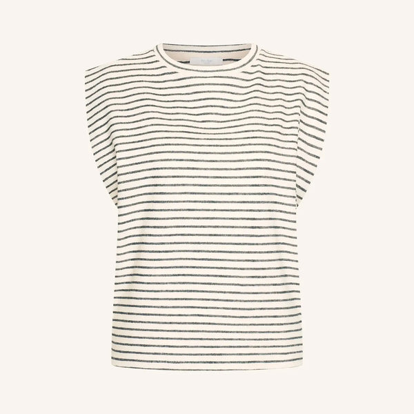 BY-BAR Diede Jersey Stripe Top in Black Stripe