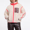 RINO & PELLE Sinai Cropped Teddy Fleece Jacket with Leopard Print Pocket in Birch/Leo