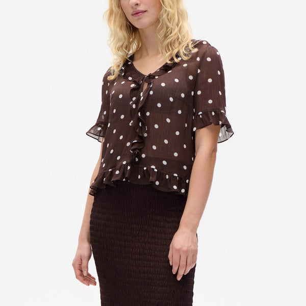 BAUM UND PFERDGARTEN Madicen Blouse in Coffee Bean Dots