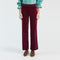 VILAGALLO Mila Velvet Straight Leg Trousers in Burgundy