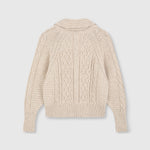 BEATRIZ FUREST Andrew Argyl Knit Cardigan in Ecru