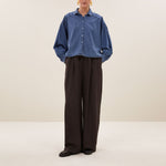 BY-BAR Sarah Short Denim Blouse in Medium Denim
