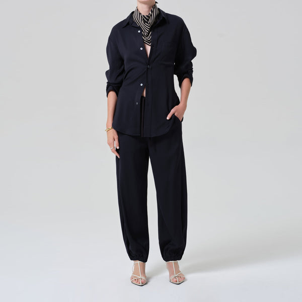CITIZENS OF HUMANITY Kayla Portofino Twill Shirt in Navy