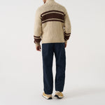 UNIVERSAL WORKS Langdale Chunky Stripe Cardigan in Ecru