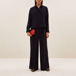 BY-BAR Lise Wide Stripe Shirt  in Wine Stripe