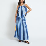 SOPHIE + LUCIE Circo Voile Stripe Skirt in Blue