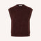 BY-BAR Noby Spencer Knitted Vest with Sparkle Cap Sleeves in Deep Brown