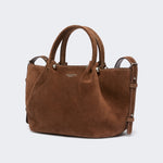 WEEKEND MAX MARA WKARio Calfskin Suede Tote Bag in Chocolate