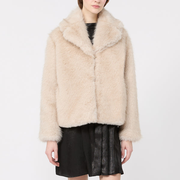 WEEKEND MAX MARA Inserimento - WKIOzioso Relaxed Fit Short Single-breasted Coat in Powder