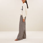 BY-BAR Lili Patchwork Sweater in Oyster Melee