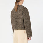 WEEKEND MAX MARA WKDVento Single-Breasted Cropped Jacket in Brown Tweed
