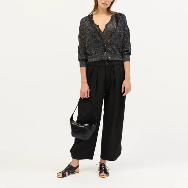BEATRIZ FUREST Misia V Neck Cardigan in Black