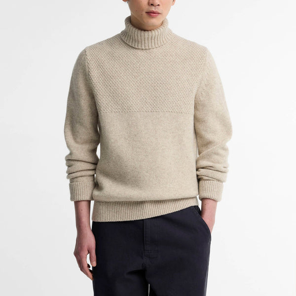 BARBOUR Northcliffe Submariner Roll Neck Jumper in Fog