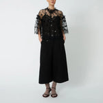 STELLA NOVA Sequins Sheer Mesh Blouse with Camisole in Black