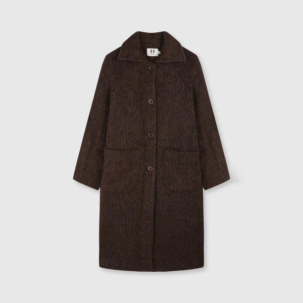 BEATRIZ FUREST Normandie Long Furry Coat in Brown
