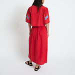 SOPHIE + LUCIE Amapola Embroidered Skirt in Red