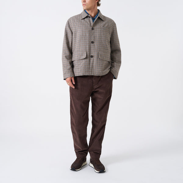 UNIVERSAL WORKS Franck Lester Dogtooth Jacket in Taupe
