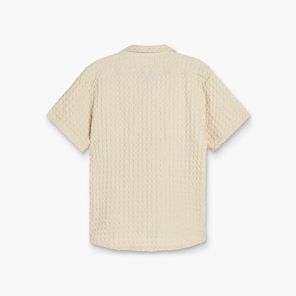OAS Cuba Waffle Shirt in Ecru