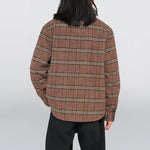 EDWIN Julius Check Long Sleeve Shirt in Burgundy/Blue
