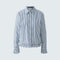 OUI Stripe Frill Cuff and Hem Shirt in White/Blue