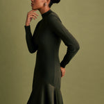 FLORERE Acacia Mockable Midi Dress in Khaki