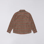 EDWIN Julius Check Long Sleeve Shirt in Burgundy/Blue