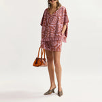 ESSENTIEL ANTWERP Jorlando Towel Jersey V Neck Top in Violette
