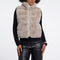 RINO & PELLE May Short Faux Fur Gilet in Birch