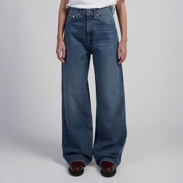EDWIN W Olivia Pant in Arctic Blue Denim