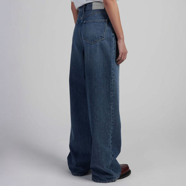 EDWIN W Olivia Pant in Arctic Blue Denim