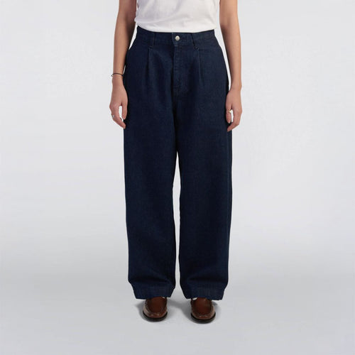 EDWIN W Nora Pant in Coral Blue Denim