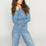 MOS MOSH MMMattie Flip Denim Shirt in Mid Blue