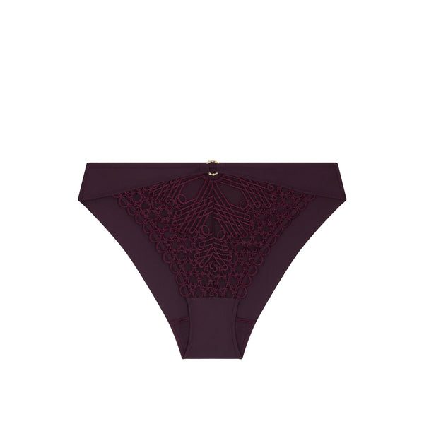 AUBADE Eloge du Desir Brazilian Brief in Deep Berry