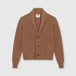 BEATRIZ FUREST Morgan Ribbed Shawl Cardigan in Camel