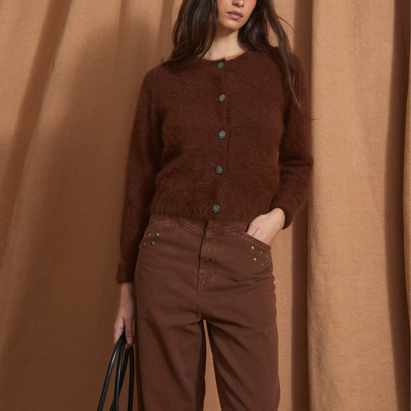 SOPHIE + LUCIE Luisa Knitted Cardigan in Brown