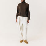 AMERICAN VINTAGE Ouity Crew Neck Jumper in Chocolate Melange